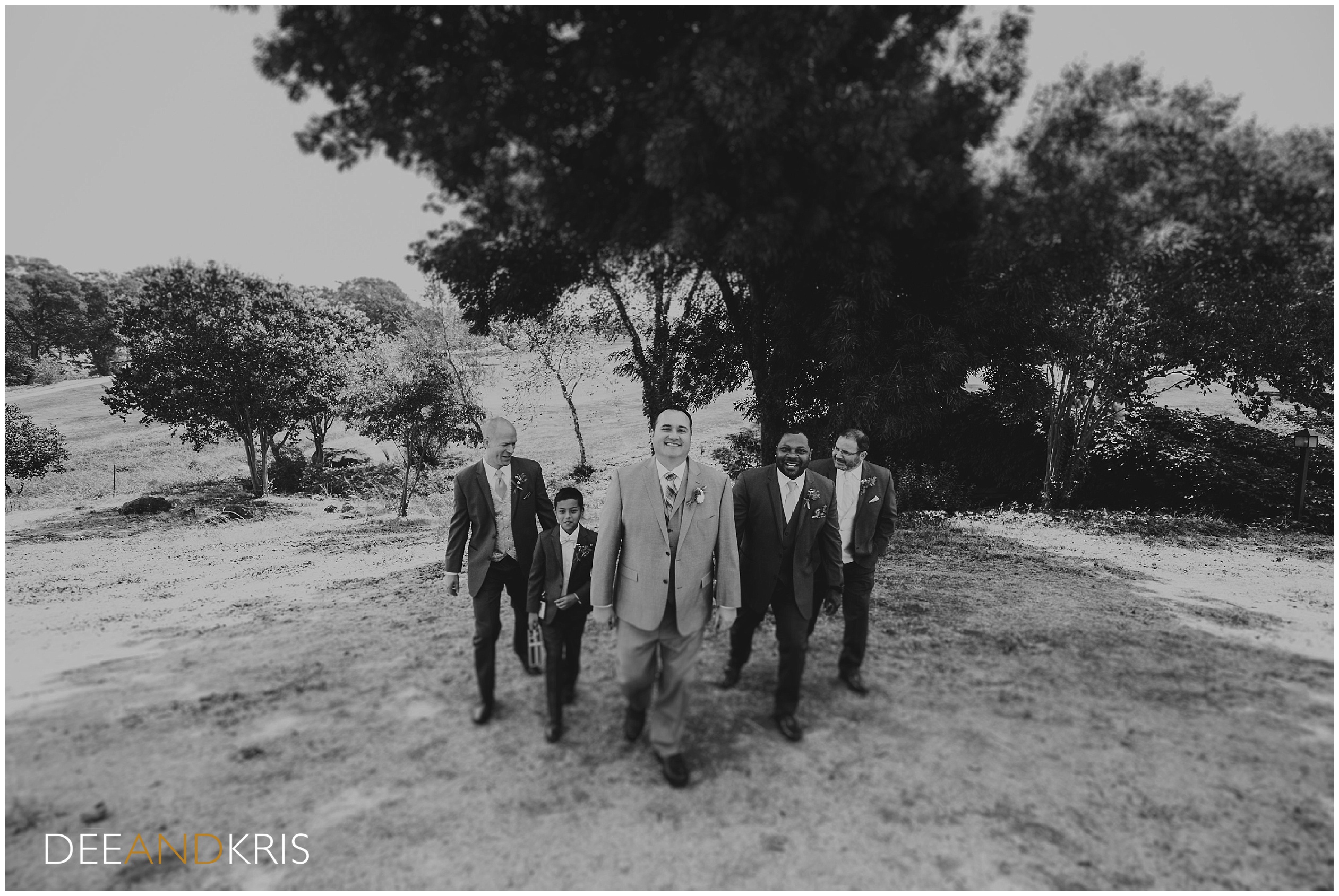 Sacramento wedding photographer photographs Bridal party, grooms men, black and white photography