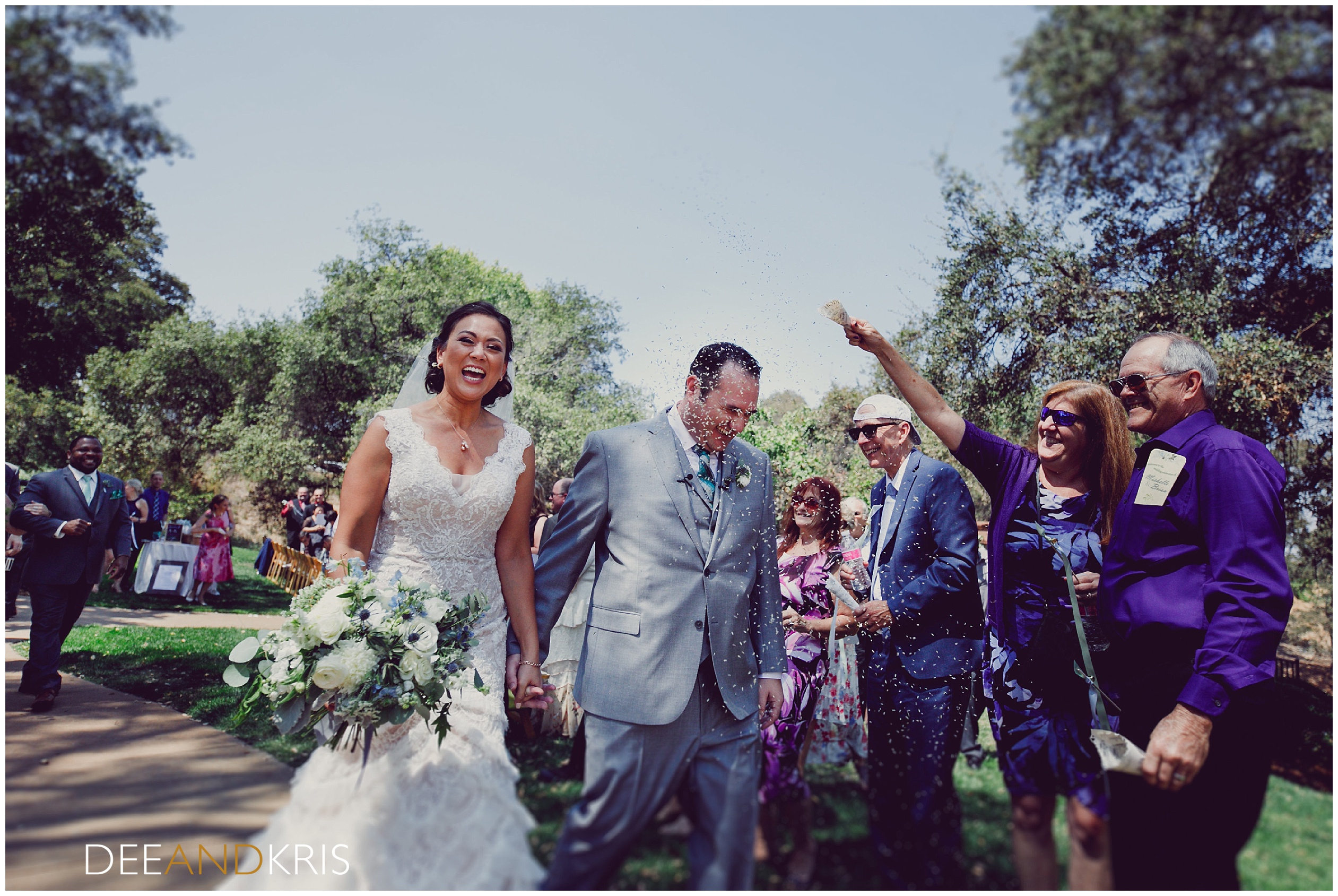 Sacramento wedding photographer photographs wedding ceremony at catta verdera, lavender wedding ceremony, lavender toss at wedding