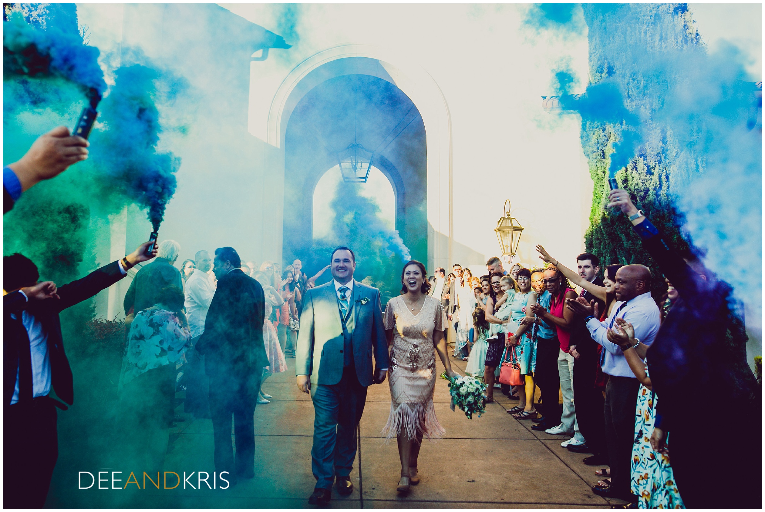 Sacramento Wedding Photographer Catta Verdera Reception, Smoke Bomb exit, 