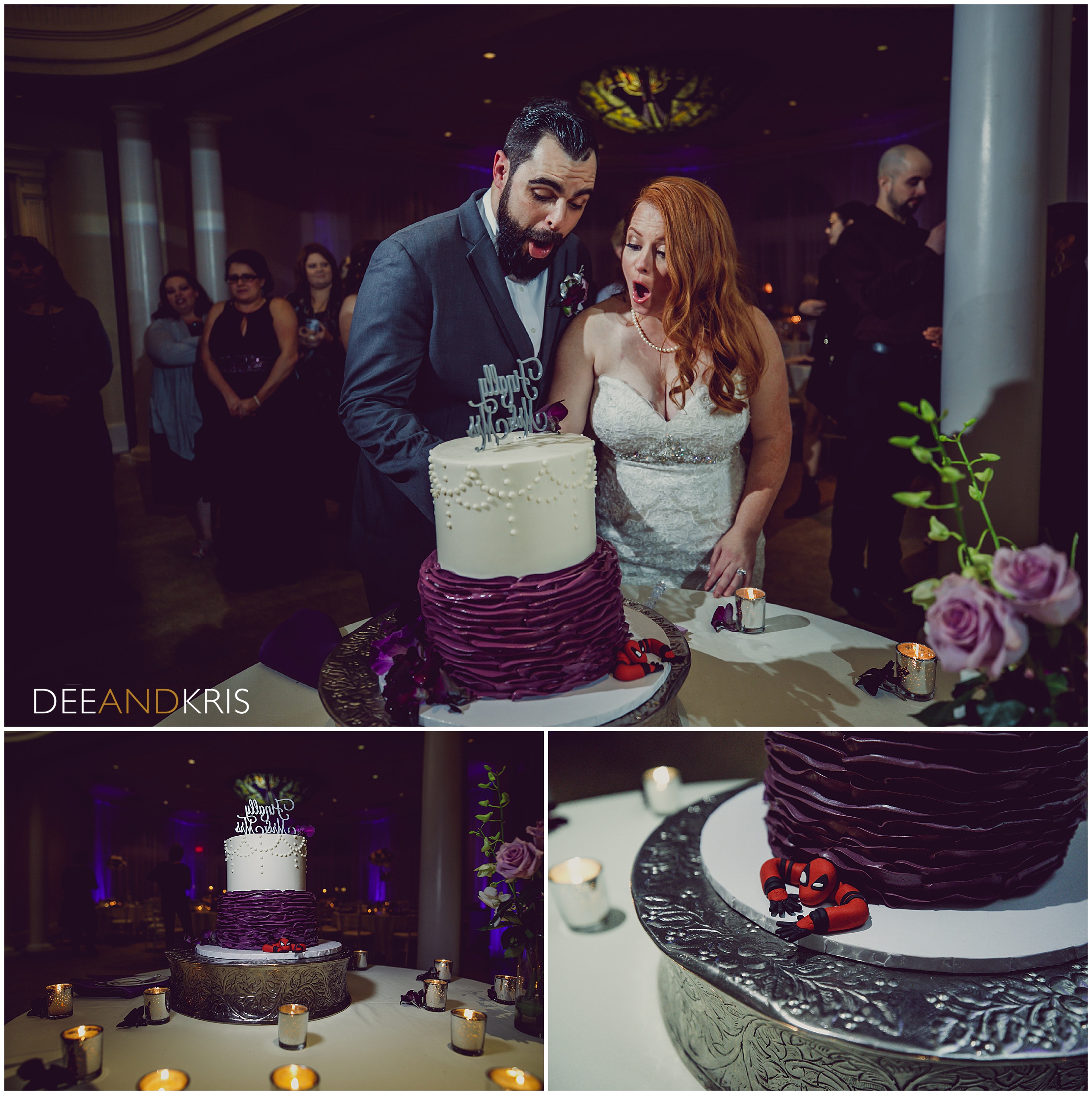 Vizcaya wedding photographers, Freeport bakery wedding cake, marvel deadpool cake
