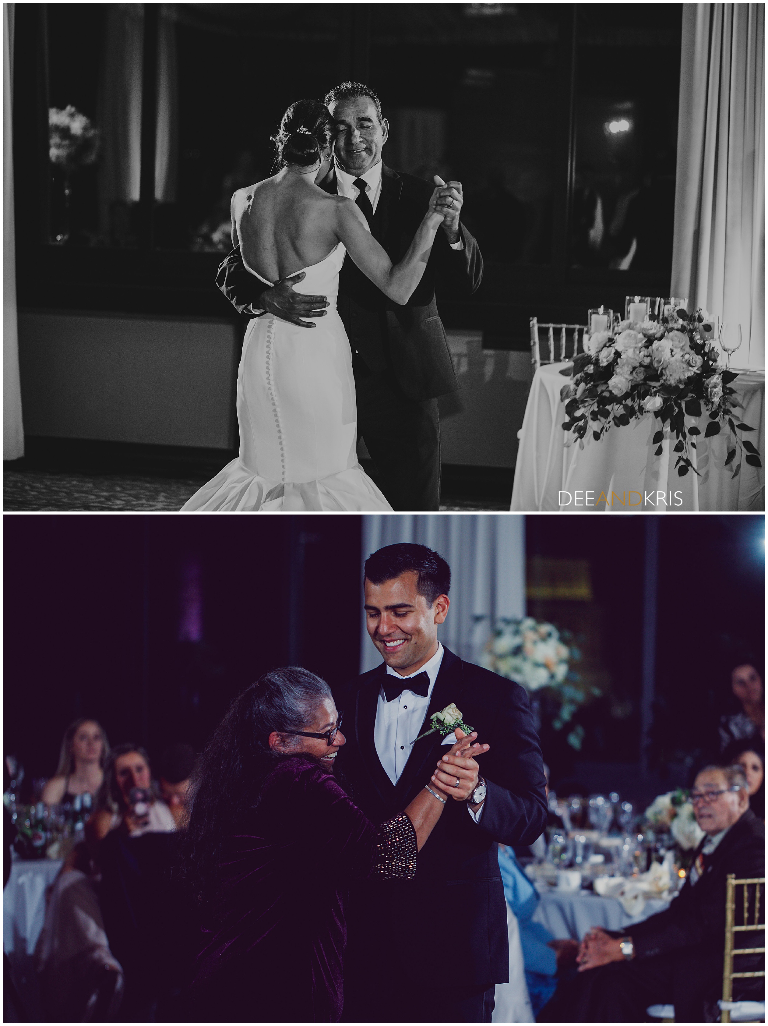 Bride and Groom First Dance at the Citizen Hotel Reception, first dance with father, Dee and Kris Photography