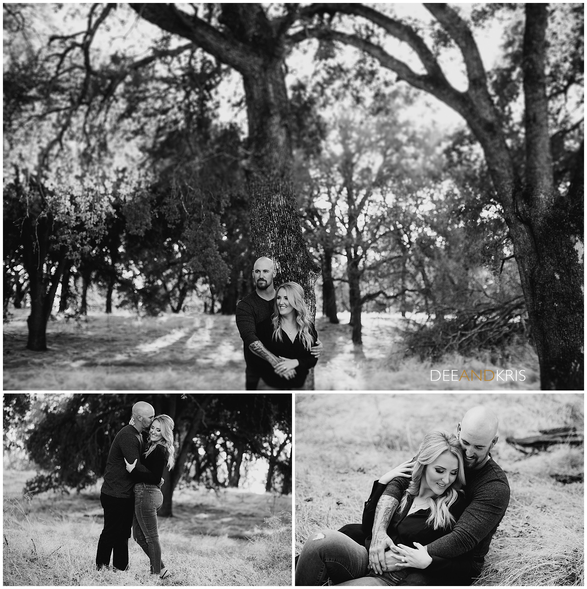 Roseville photographers, engagement pictures in Roseville, CA, Nature engagement photographs, black and white engagement photos