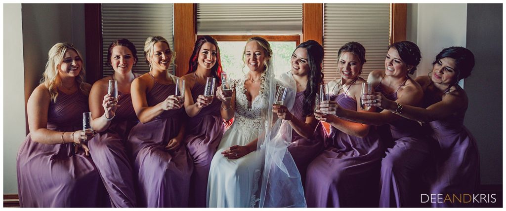 How to enjoy every moment of your wedding day, champagne toast before wedding, Bridesmaid toast