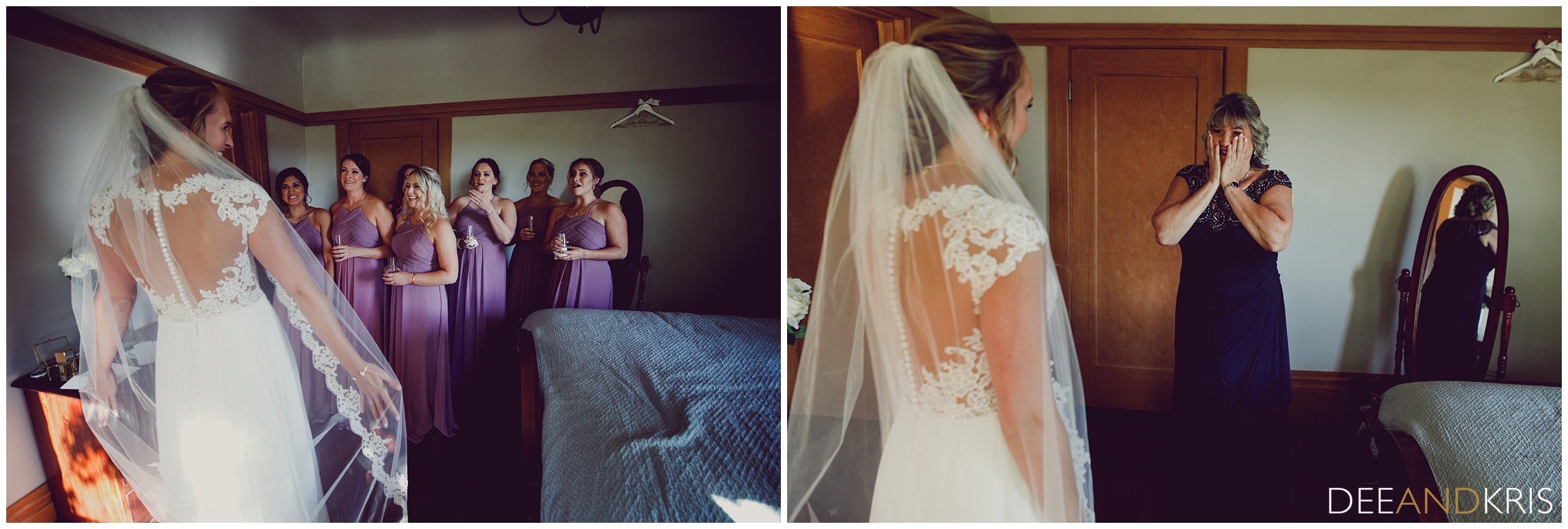 scribner bend wedding pictures, Sacramento wedding photographers, first look with bridesmaids, first look with mother