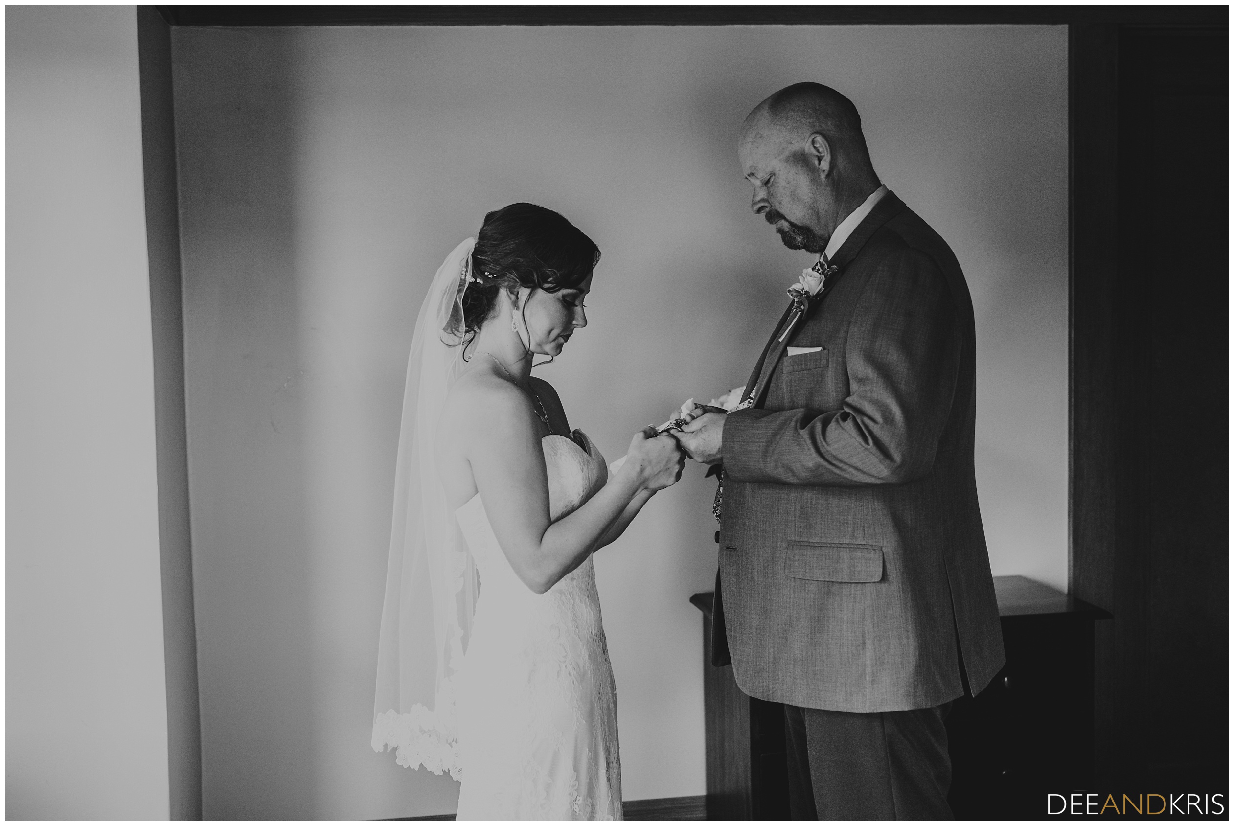 sacramento wedding photographer photographs bride first look with dad, Scribner Bend Wedding Pictures, Bride wearing dress from Miosa Bride 