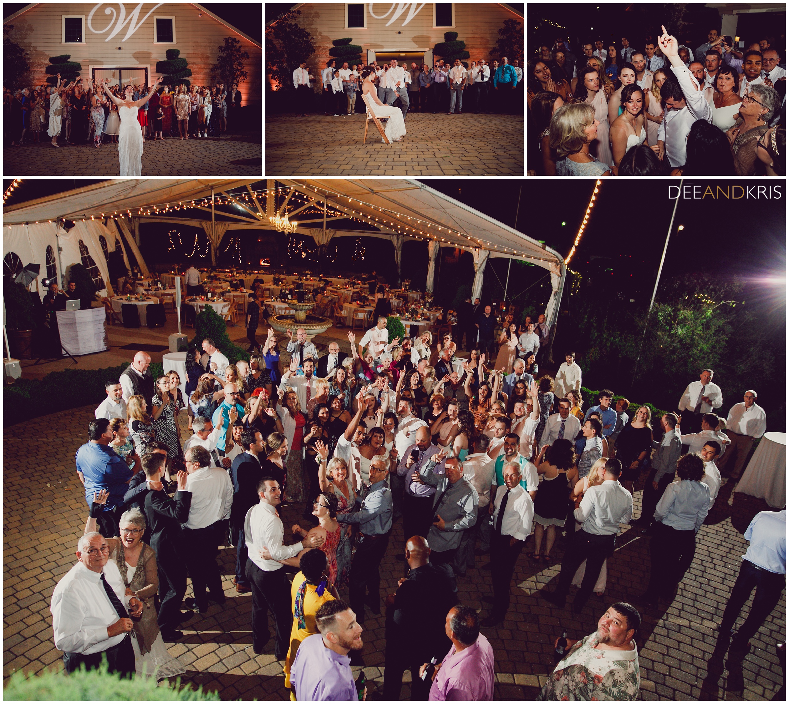 Sacramento Wedding photographers photograph wedding at Scribner Bend. Bouquet toss and Garter Toss at Scribner Bend 