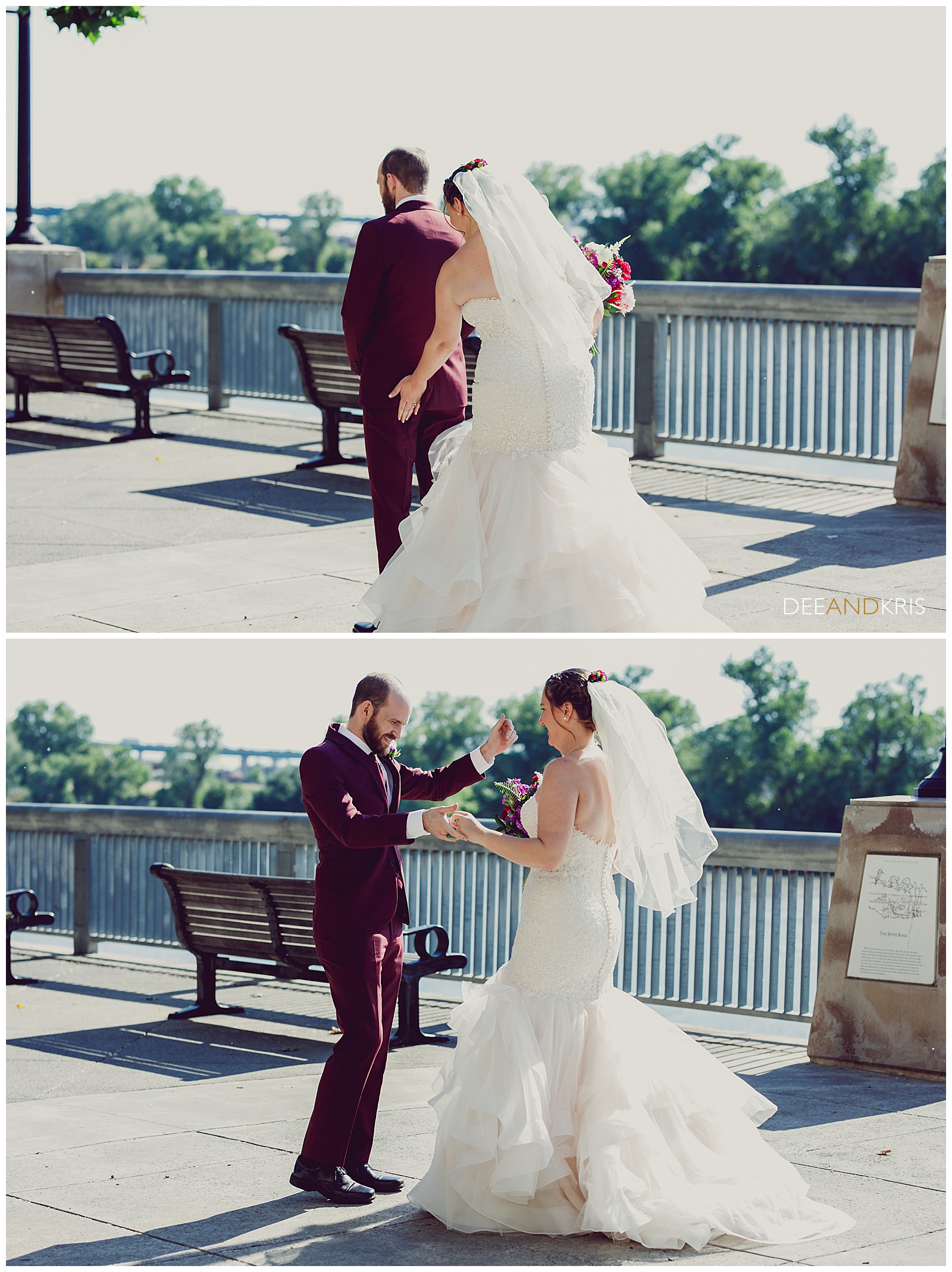 wedding first look in downtown sacramento