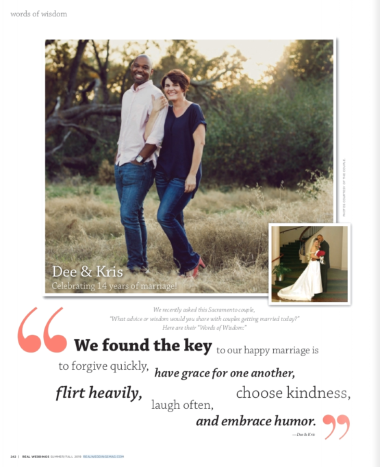 Real Weddings Magazine, words of wisdom, dee and kris photography