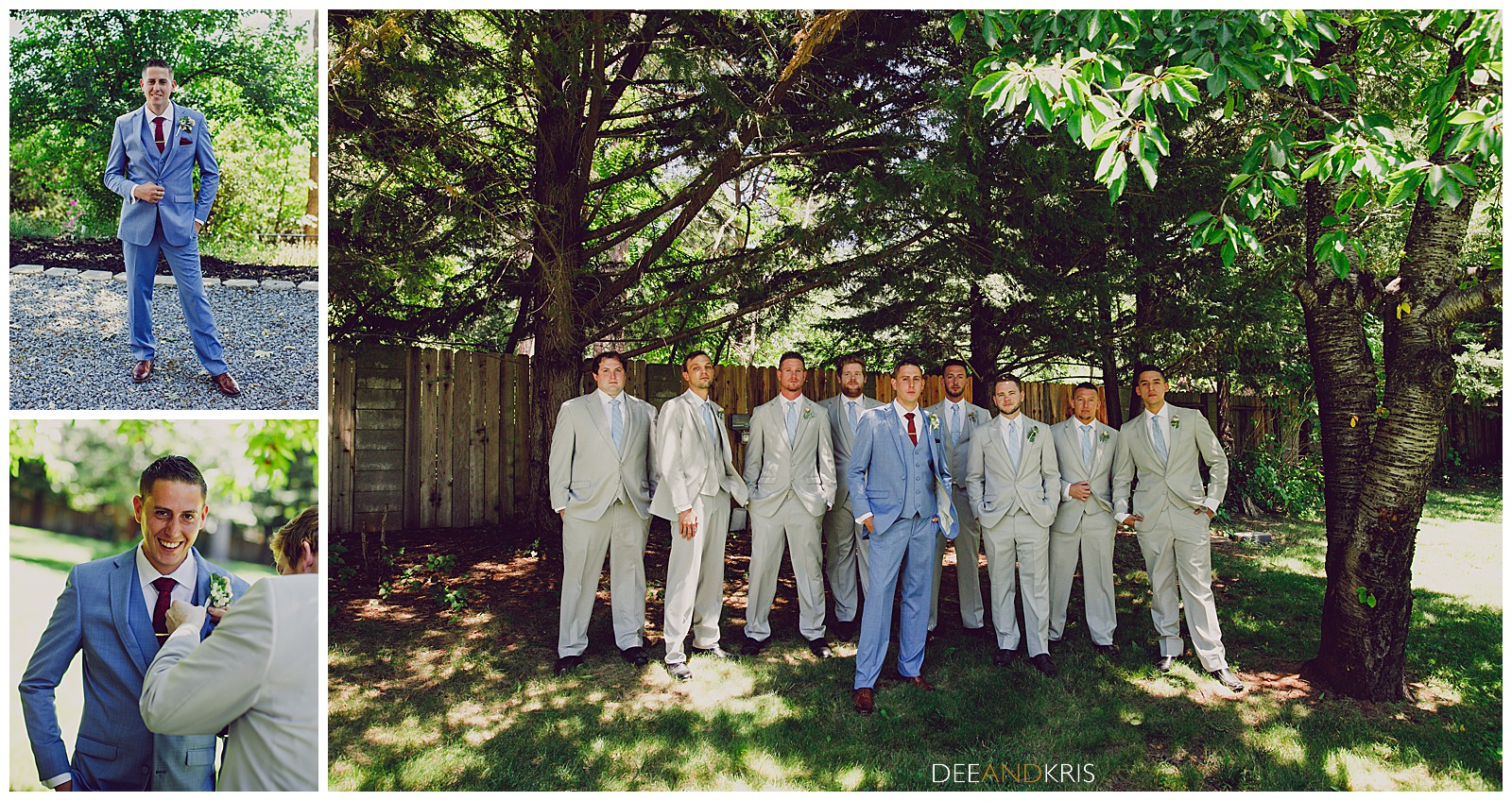 Dee and Kris photography at Mountain Shadows resort, Blue groom suit