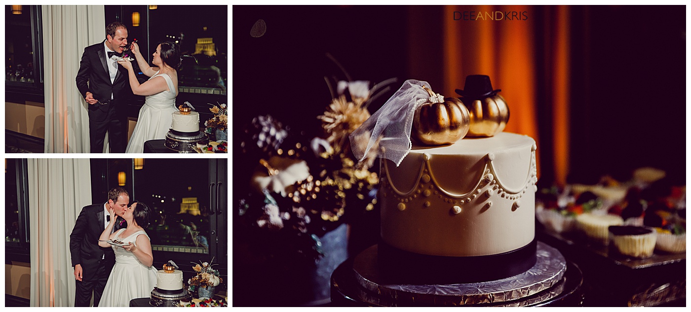 Fall themed wedding cake by Freeport Bakery