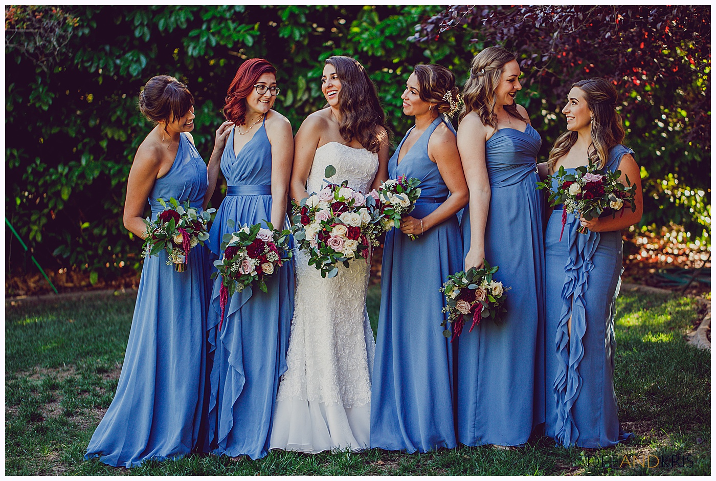 Classic blue bridesmaid dresses