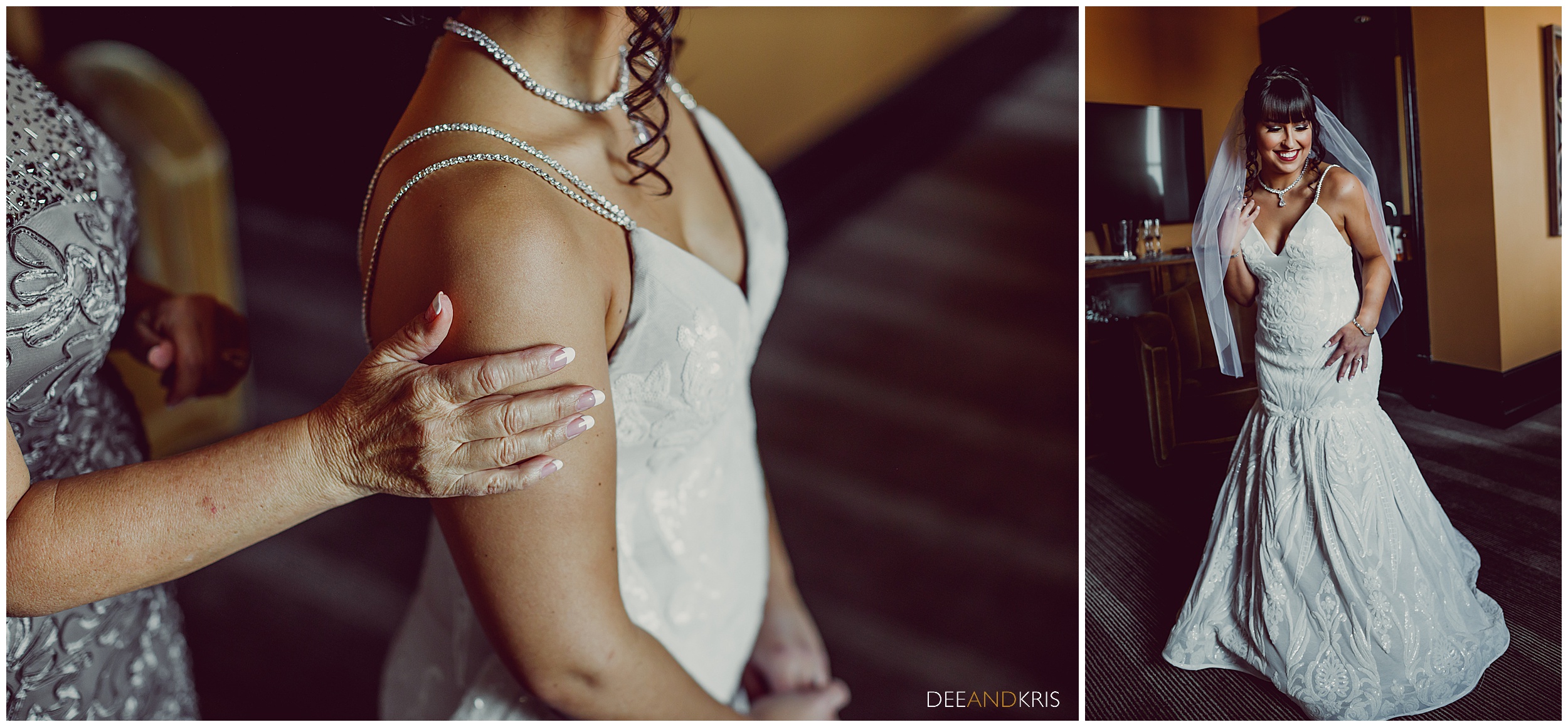 Wedding dress trends, bride wearing Maggie Sorento Mermaid dress with diamond straps