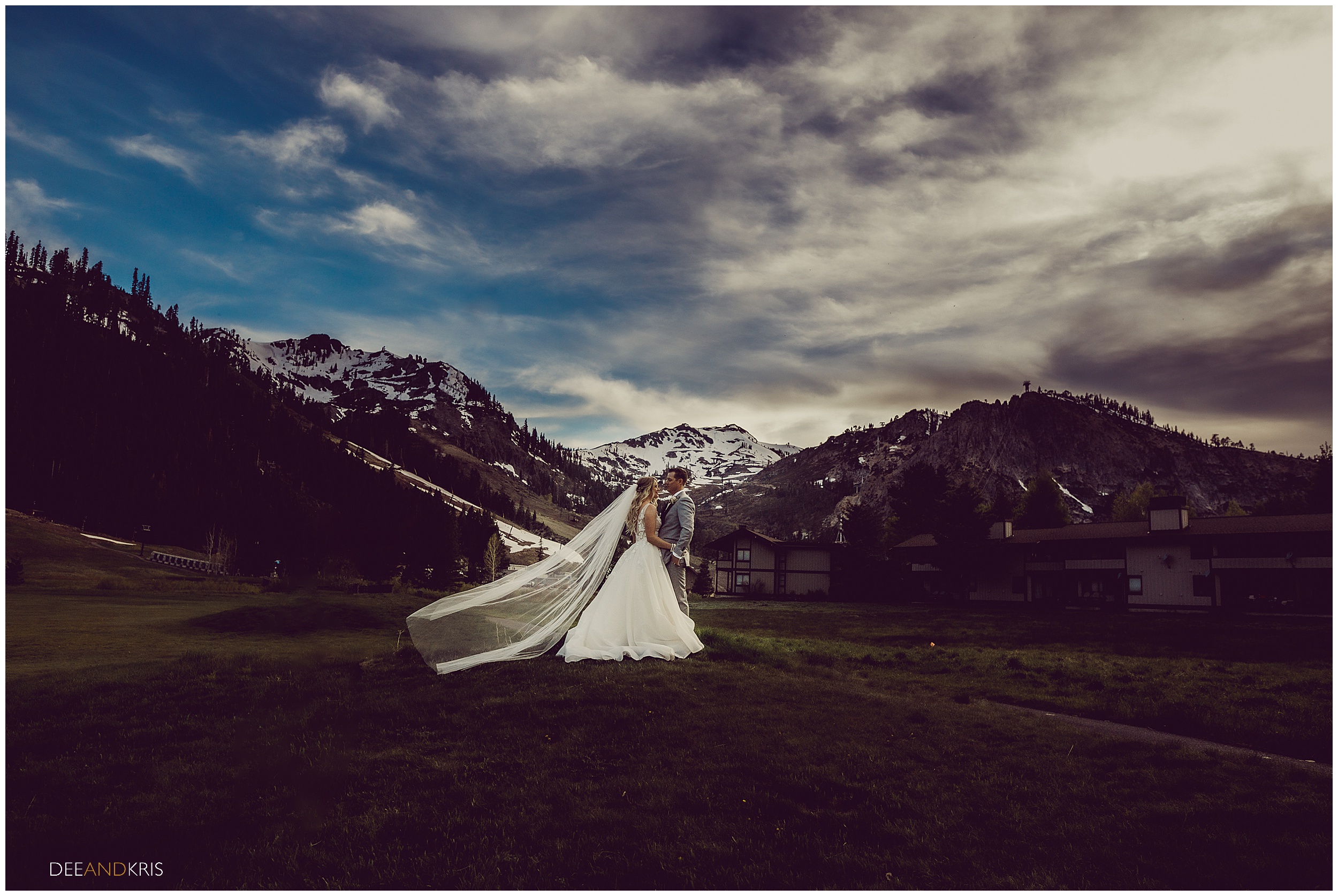 Bride and Groom in Squaw Valley, Lake Tahoe Elopement photographers