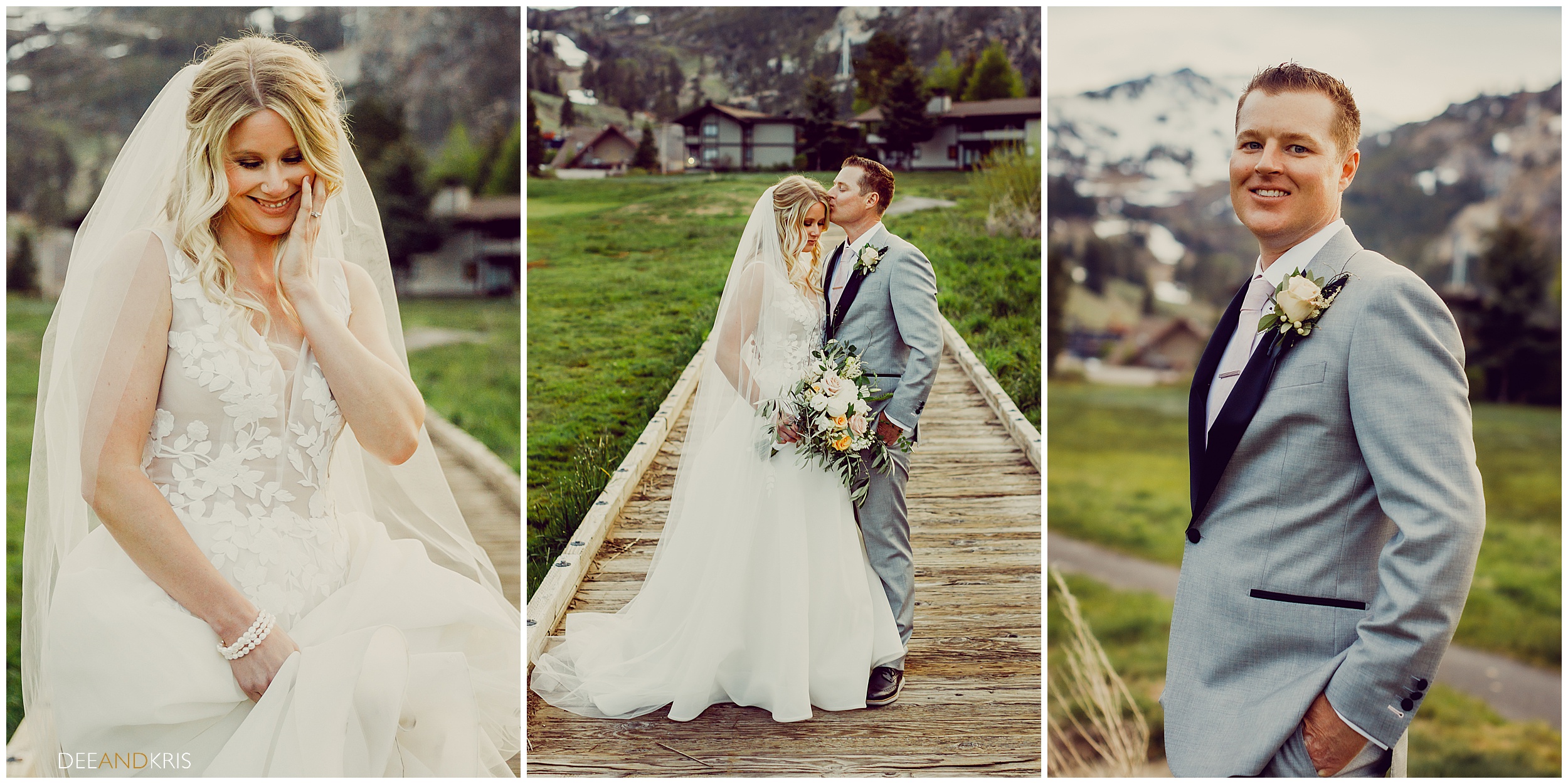 Bride and Groom in Squaw Valley, Lake Tahoe Elopement photographers