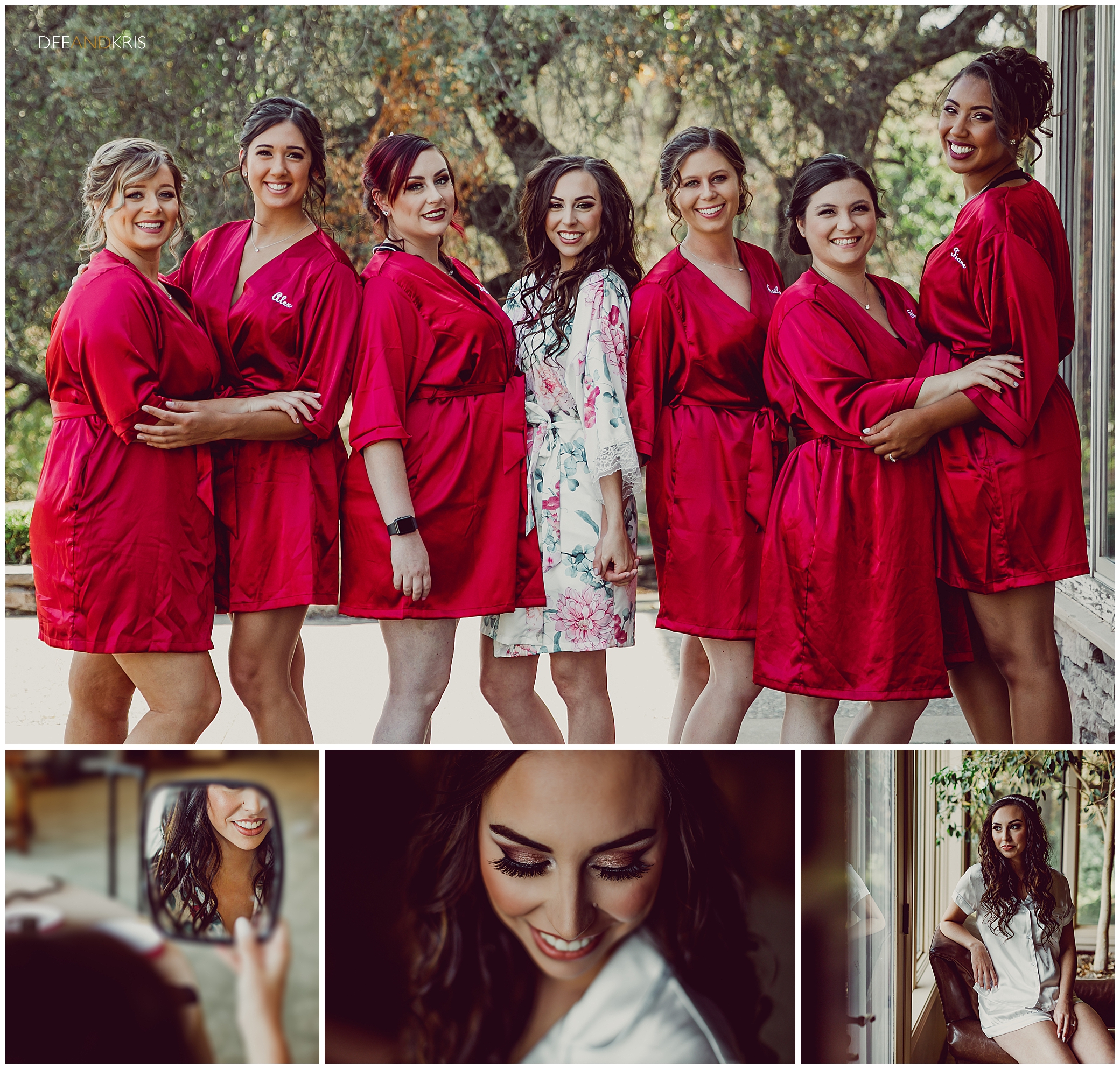 Bride gets ready with her bridesmaids at Lincoln's best garden wedding venue Catta Verdera Country Club. Bridal makeup by Alexis Dias