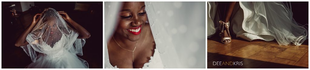Gorgeous close up bridal photographs at a backyard wedding photographed by Dee and Kris.