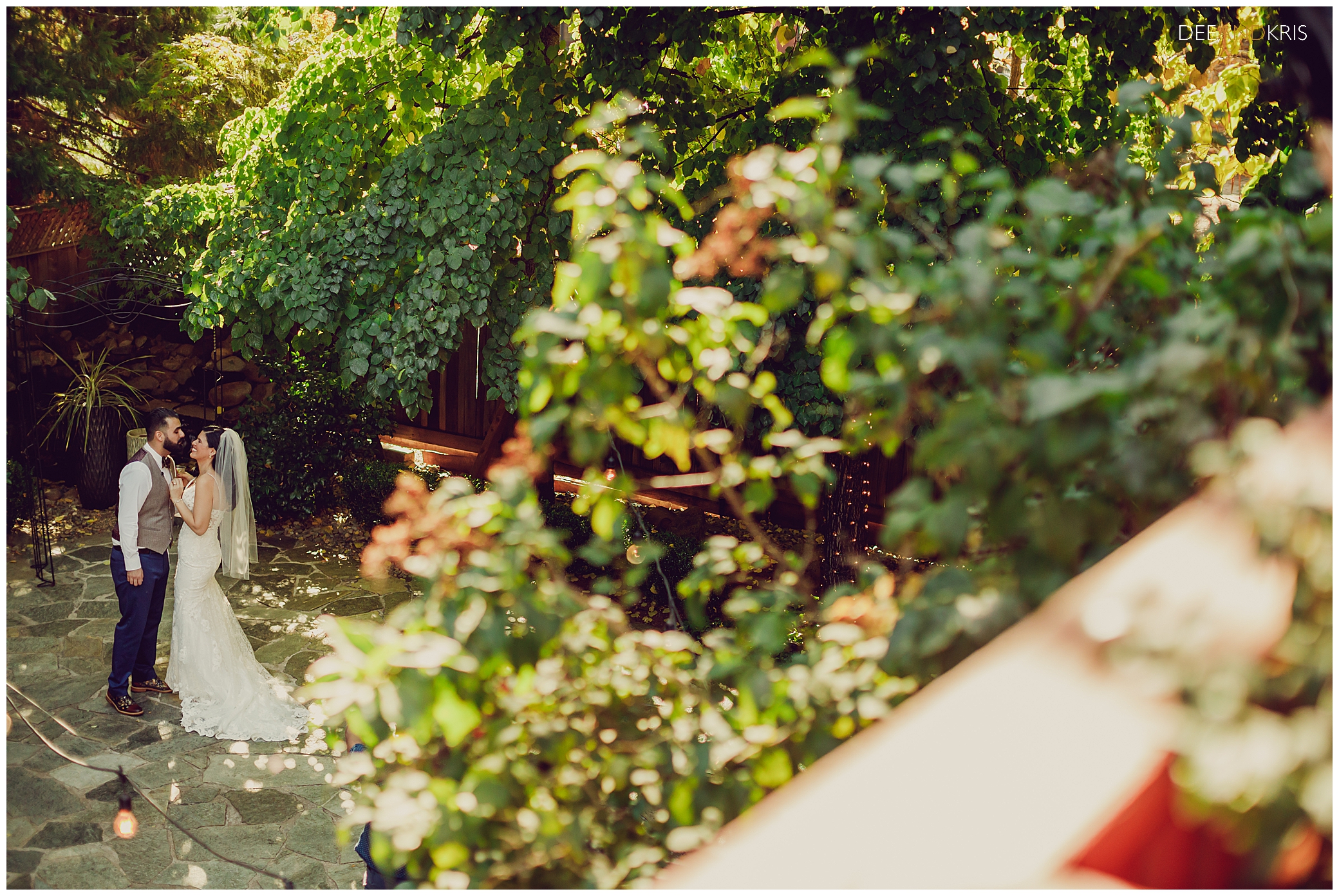 First look with Bride and Groom at October wedding at Forest House Lodge in Forest hill