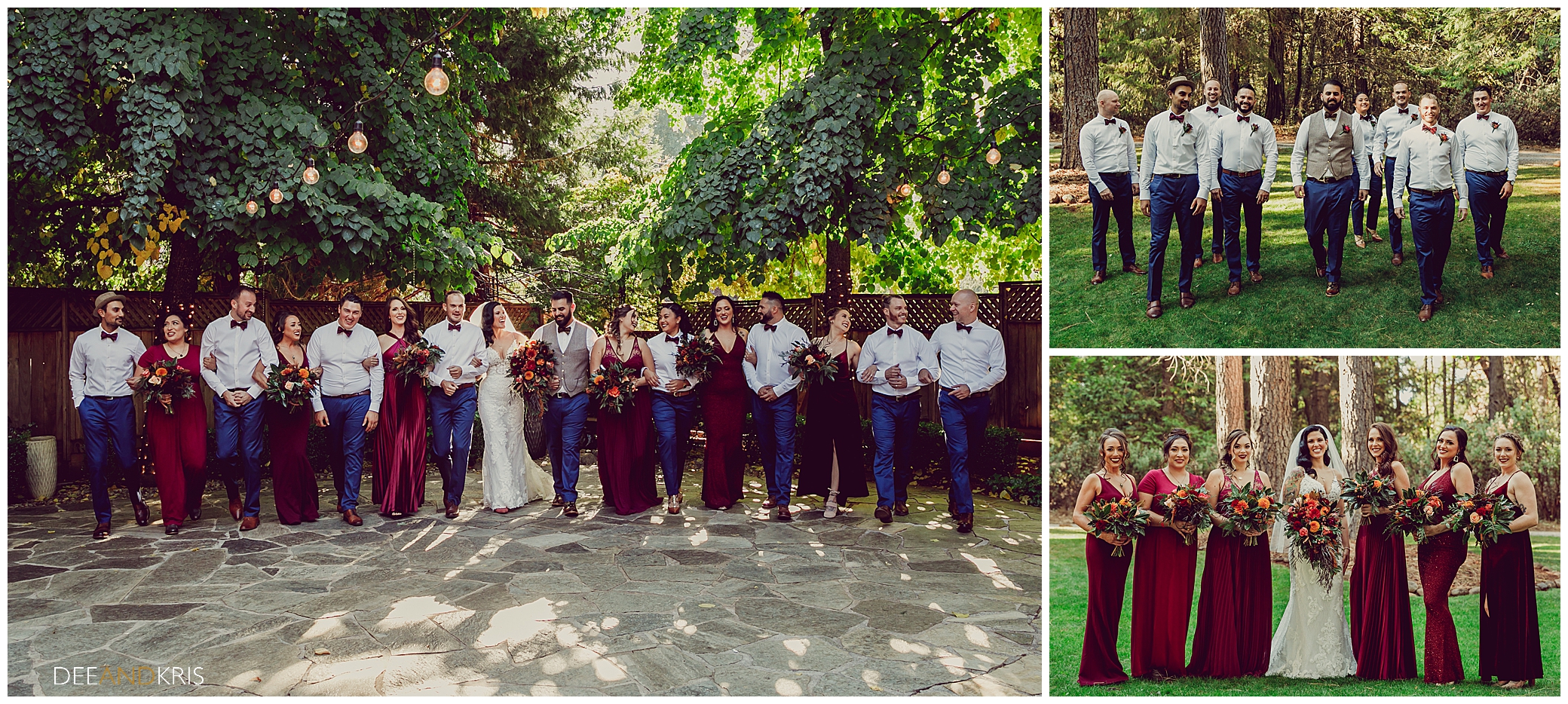 Large Bridal party at Forest House Lodge Wedding 