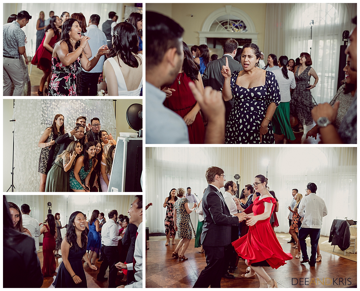 Five images of reception dancing