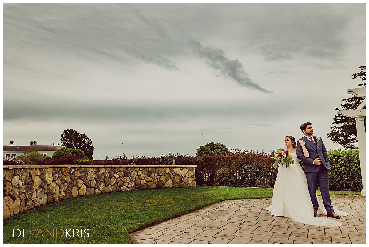 A scenic view of the wedding venue set against the pristine backdrop of Half Moon Bay.